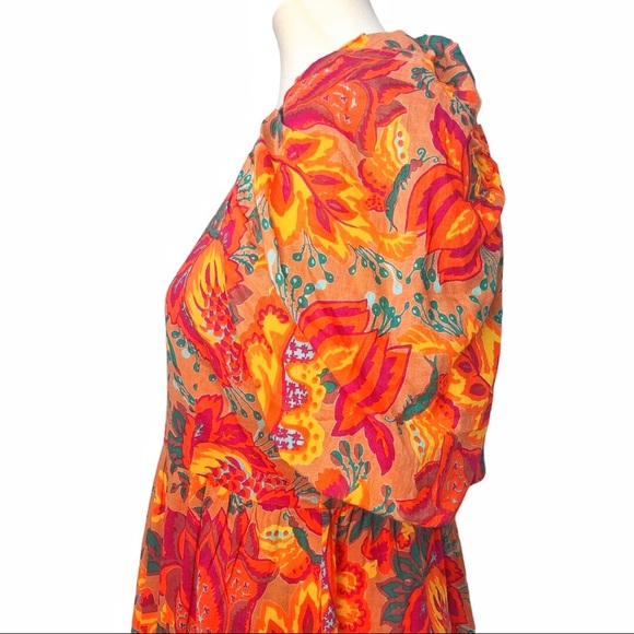 BANJANAN RONA MINI DRESS IN MEADOW SWEET CARAMEL - Picture 4 of 10